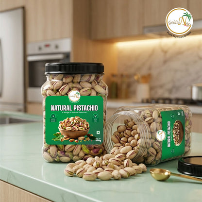 Golden Nuts Premium Roasted & Salted Pistachios (Pista) - 500g Jar