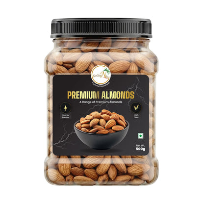 Golden Nuts Almonds (Badam) - 500g Jar