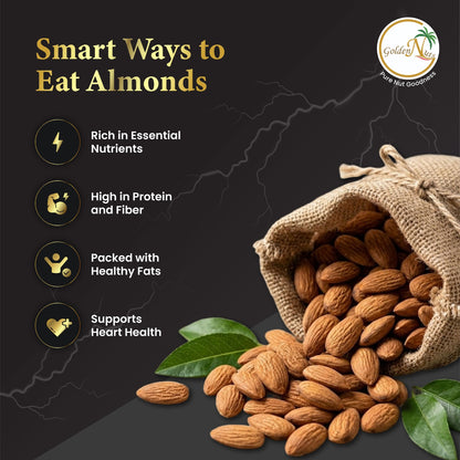 Golden Nuts Almonds (Badam) - 500g Jar