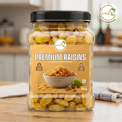 Golden Nuts Premium Golden Raisins (Kishmish) - 500g Jar