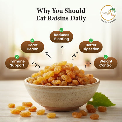 Golden Nuts Premium Golden Raisins (Kishmish) - 500g Jar