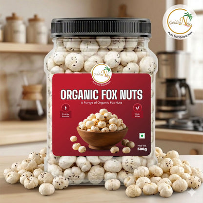 Golden Nuts Premium Phool Makhana (Fox Nuts) - 500g Jar