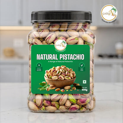 Golden Nuts Premium Roasted & Salted Pistachios (Pista) - 500g Jar